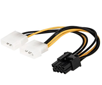 CABLE ADAPTADOR PCIE 8 PINES A 2 MOLEX 18CM