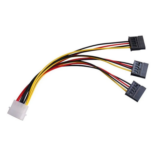 CABLE ADAPTADOR 3 SATA A 1 MOLEX IDE 22CM