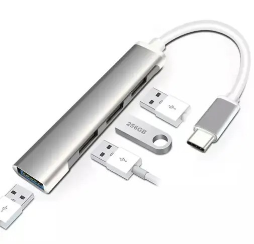 Hub metalico 3.0 tipo C 4 puertos
