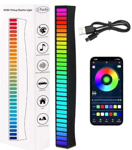 BARRA DE LUCES RGB RITMICA 32LEDS 5V USB POWER 18CMX1.6CMX1.9CM