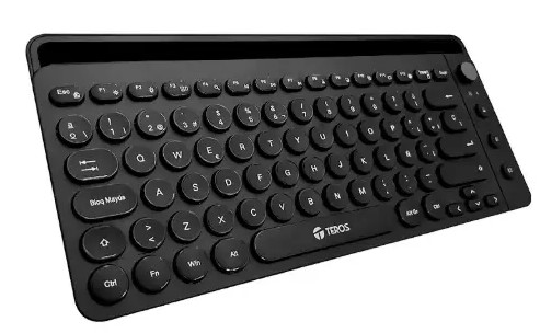 TECLADO INALÁMBRICO TEROS TE-4064N, 2.4 GHZ, BLUETOOTH 3.0 / 5.2, 80 TECLAS, NEGRO