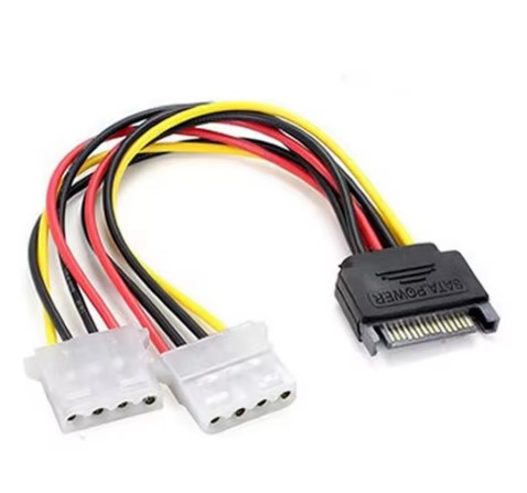 ADAPTADOR 2 MOLEX HEMBRA A 1 SATA MACHO 20CM