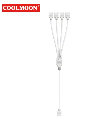 Adaptador de Cable de extensión 1 A 4 ARGB 5V 3Pin 30cm Blanco