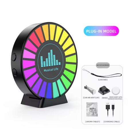 LÁMPARA RGB DE RITMO MUSICAL PARA COCHE CON AMBIENTADOR USB 5V/1A 58x22mm