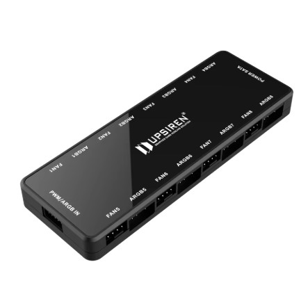 UPSIREN HU-8 HUB DE VENTILADOR DE CHASIS, 8 INTERFACES ARGB Y PWM, DISEÑO MAGNÉTICO INFERIOR