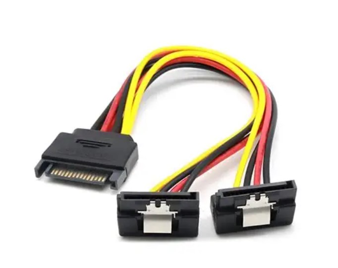 Adaptador 90° SATA 2 a 1 20cm