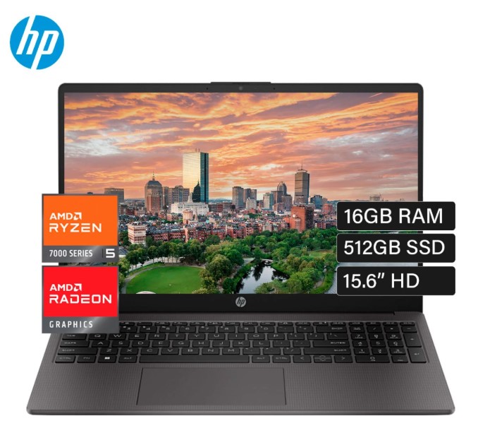 LAPTOP HP 255 G10 AMD RYZEN 5 7520U RAM 16GB DISCO 512GB SSD 15.6" HD