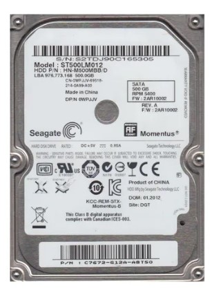 Disco Duro Seagate ST500LM012 500GB SATA3 2.5" SEMINUEVO