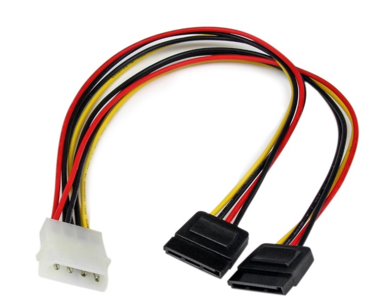 CABLE ADAPTADOR 2 SATA A 1 MOLEX IDE 22CM