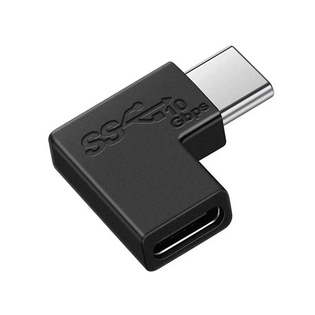 Adaptador USB Tipo C Macho-Hembra de Angulo 90° ABS