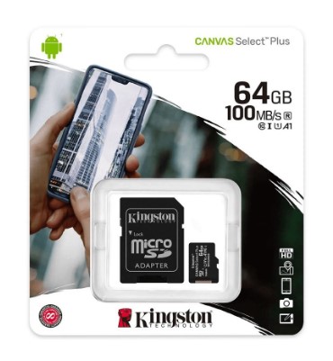 Memoria MicroSD Kingston 64GB 100MB/S