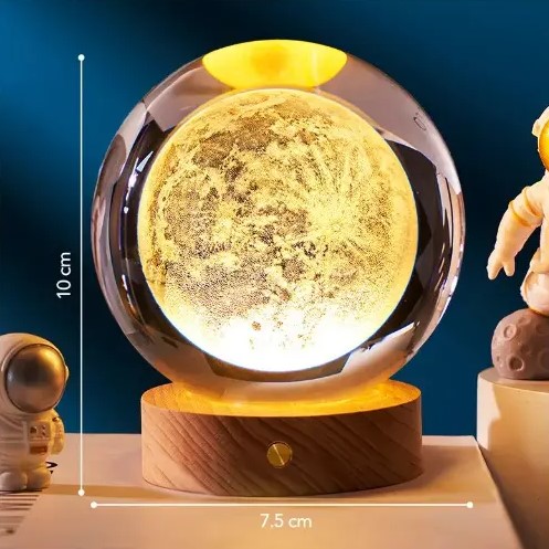 Lámpara 3D de cristal 10cm