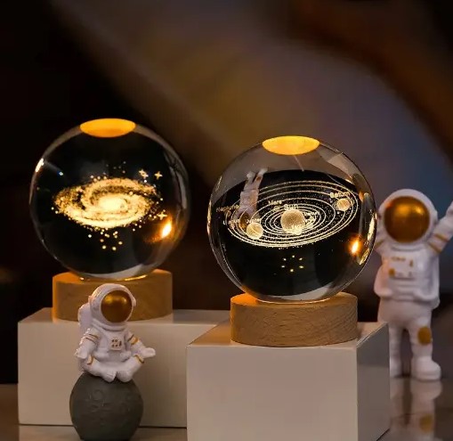 Lámpara 3D de cristal 8cm